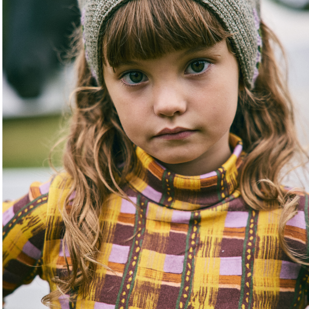 Misha&Puff - Turtleneck＜Plum Watercolor Plaid＞