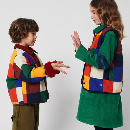 BOBO CHOSES - Multicolor Tiles reversible sheepskin jacket