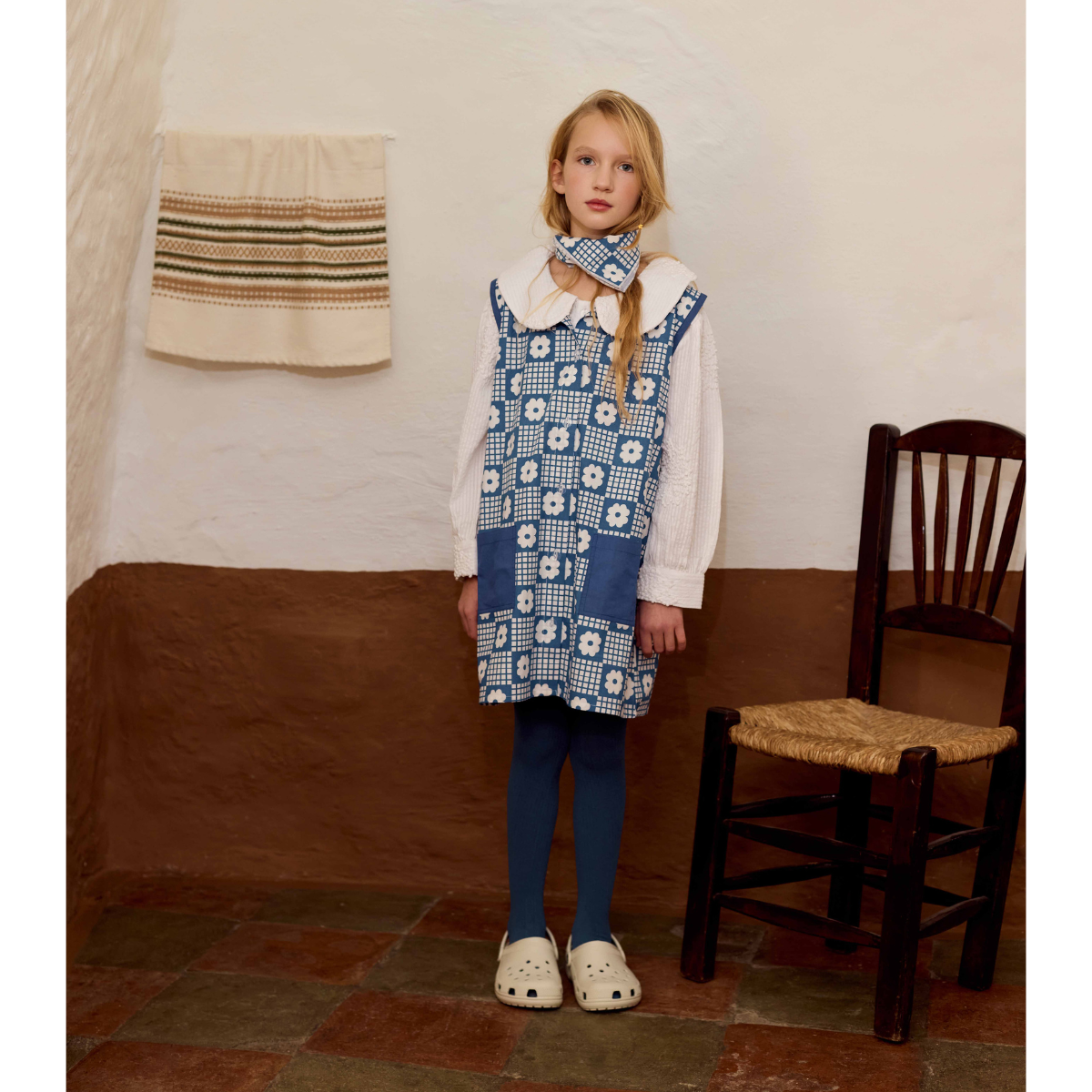 FISH&KIDS - NAVY FLOWERS RETRO DRESS