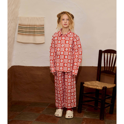 FISH&KIDS - RED FLOWERS RETRO PANTS