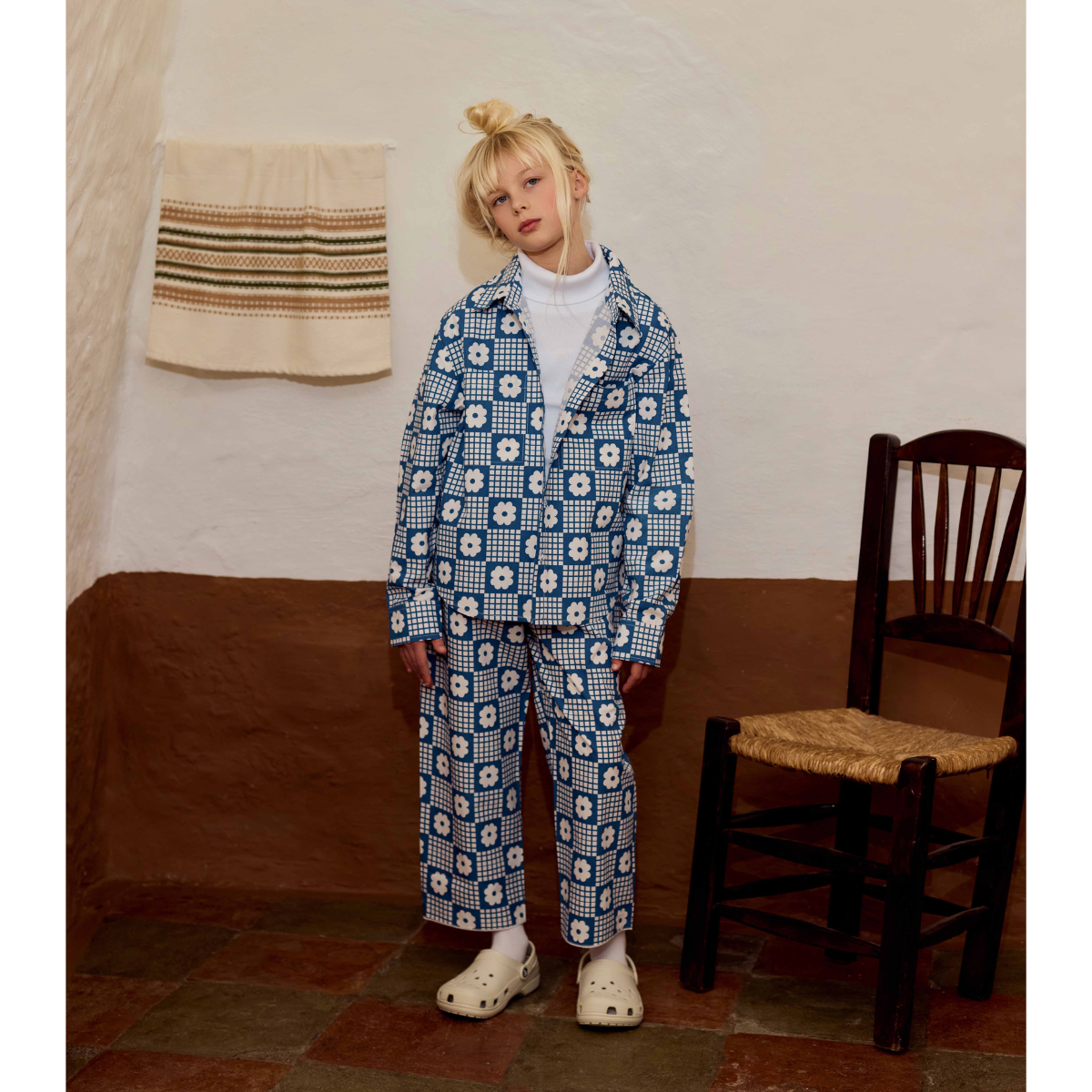 FISH&KIDS - NAVY FLOWERS RETRO PANTS