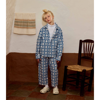 FISH&KIDS - NAVY FLOWERS RETRO PANTS