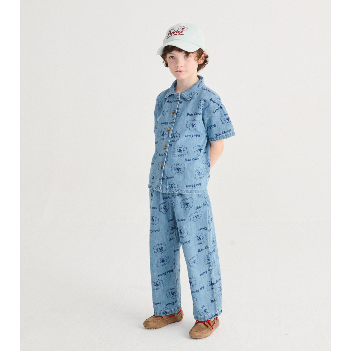 BOBO CHOSES - Pickles The Dog all over light denim pants