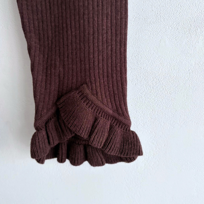 süß - Frilled Knit Unitard  ＜Brown＞