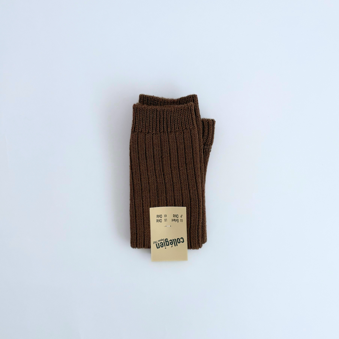 collegien - Hélène - Ribbed Merino Wool Legwarmers＜786 Chocolat au Lait＞