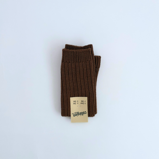 collegien - Hélène - Ribbed Merino Wool Legwarmers＜786 Chocolat au Lait＞