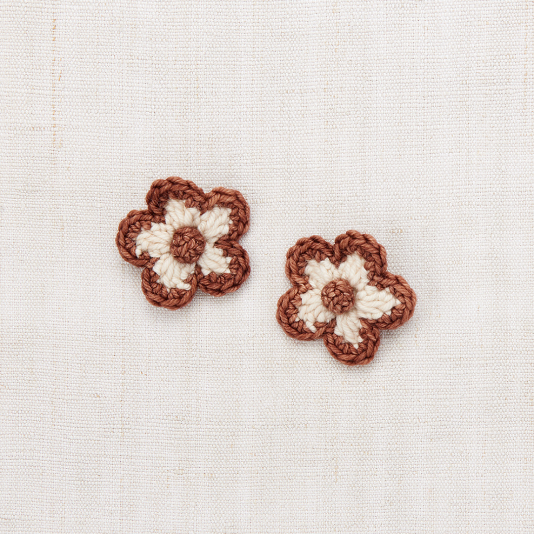 Misha&Puff - Medium Flower Clip Set＜Chestnut＞